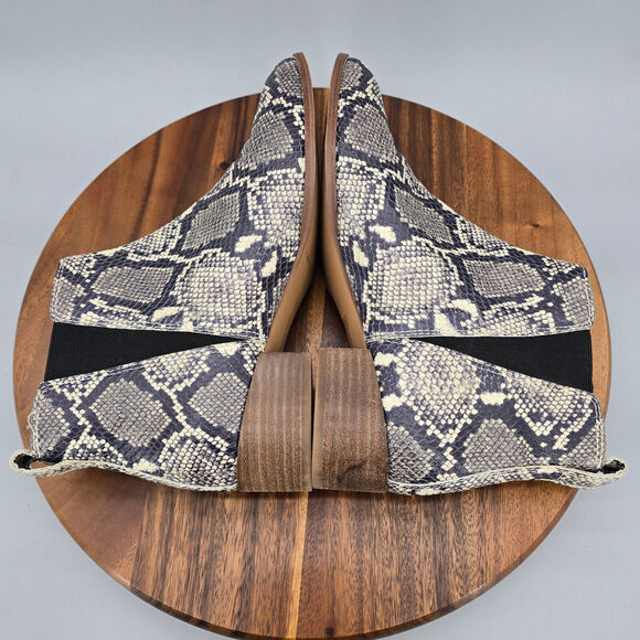 Madewell Chelsea Ankle Boots Women's 9.5 Leather Snake Print Carina Booties - Picture 5 of 9